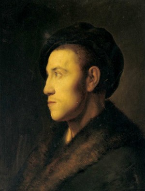 Portrait of a young man in profile